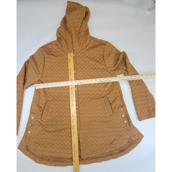 Misslook Hooded Jacket Cotton-Blend Quilted Pockets Buttons Womens Large - Picture 7 of 8